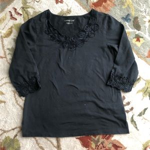 Coldwater Creek Black Women’s Blouse 3/4 Sleeve Size Medium